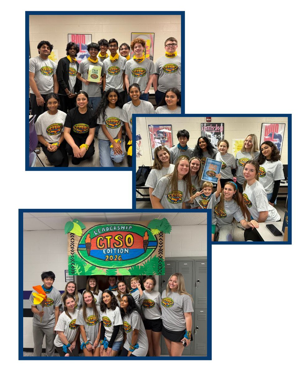 fcspathways's tweet photo. North Forsyth HS set the stage for success by hosting a CTSO Leadership Training Day for 2026–2027 officers!

With a Survivor theme—Outwit. Outlast. Outplay.—these future leaders are ready to take on the year ahead. 🏝️🔥 #fccollegecareer #forsythpathways https://t.co/TA41zbgzOd