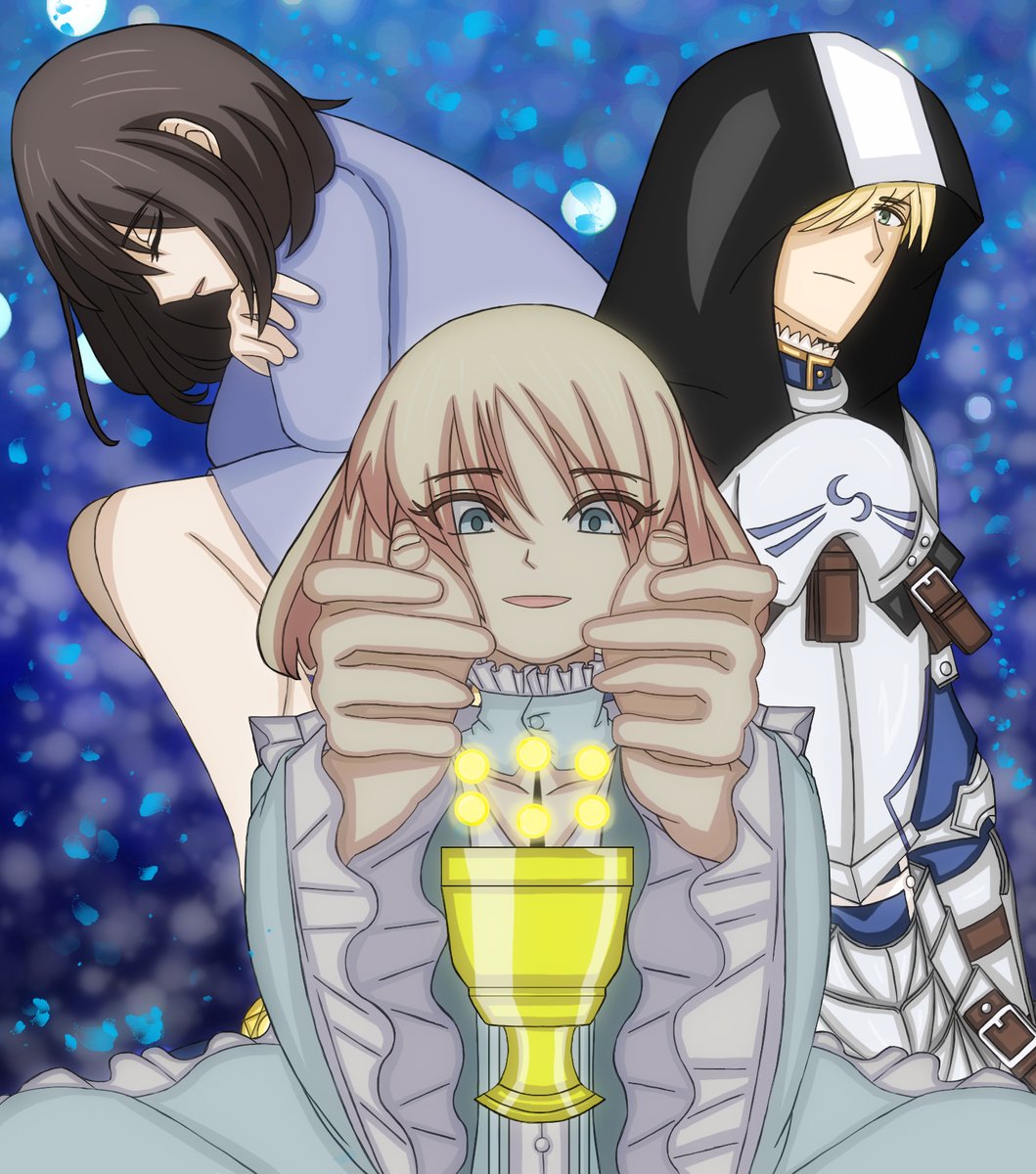 Arrrrthurrrrrr's tweet photo. 少女は微笑む―恋の成就まであと少し
幼子は涙する―その悍ましい光景に
騎士は見出す―この世に喚ばれた意味を

全能の少女はまだ知らない
世界を侵す『　』の終焉迄、あと数秒

沙条姉妹とアーサーくん描きました！
蒼銀のフラグメンツの終盤イメージ( ˘ω˘)

#FatePrototype
#蒼銀のフラグメンツ https://t.co/g0FI6vHB1O