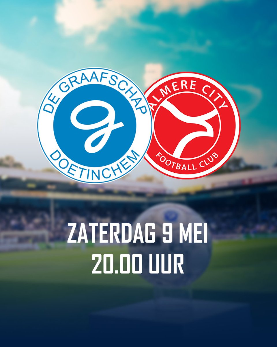 DeGraafschap's tweet photo. Wedstrijdinformatie De Graafschap – Almere City FC

🔵 Wedstrijdpartners
⚪ Opruiming wedstrijdkleding
🔵 Wegafsluitingen rondom De Vijverberg
⚪ Voorbeschouwing met Marinus Dijkhuizen

Lees alle wedstrijdinformatie via onderstaande link:
https://t.co/mjXY0aWyOo

#SamenDRAN #VeurAltied #AchterhoekseTrots