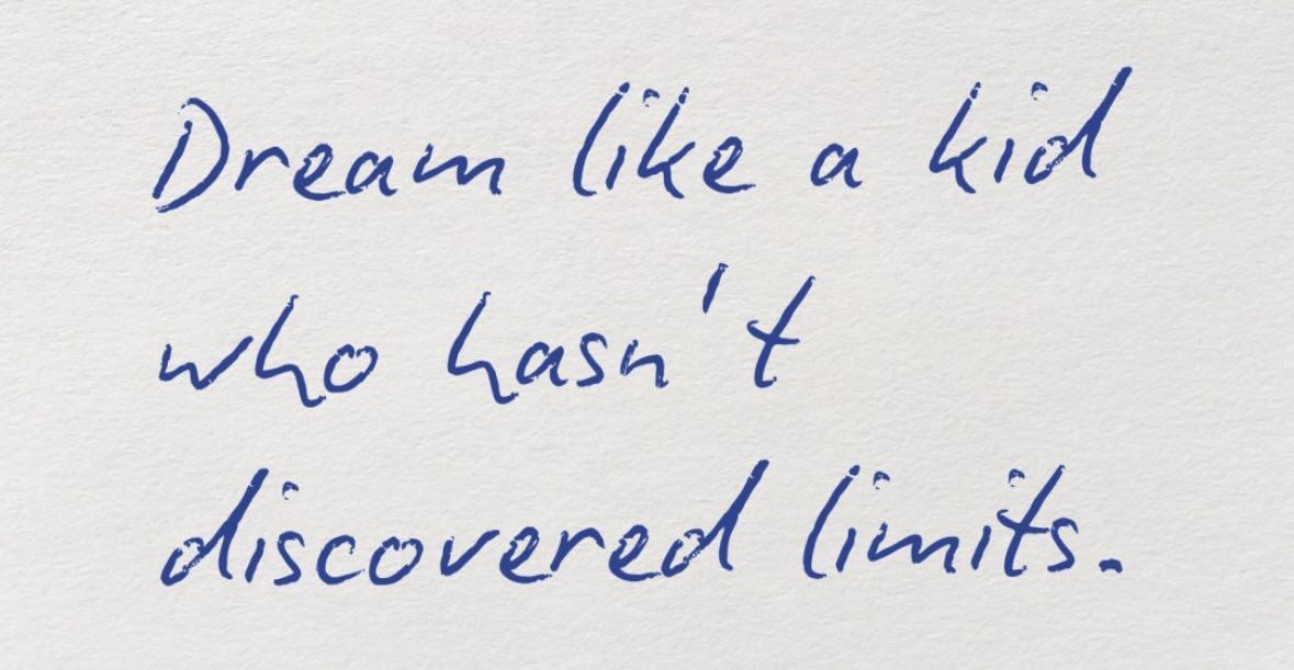 Dearme2_'s tweet photo. Dream like a kid who hasn’t discovered limits https://t.co/xRcynzw10G