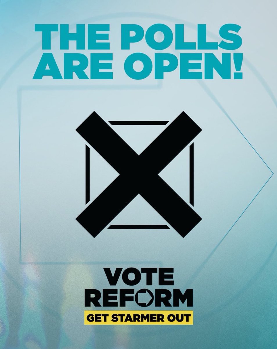 ReformShireHall's tweet photo. The polls are open until 10pm this evening. 

Make sure you Vote Reform UK today!

Don’t forget to bring your photo ID. https://t.co/Re37yZySC7