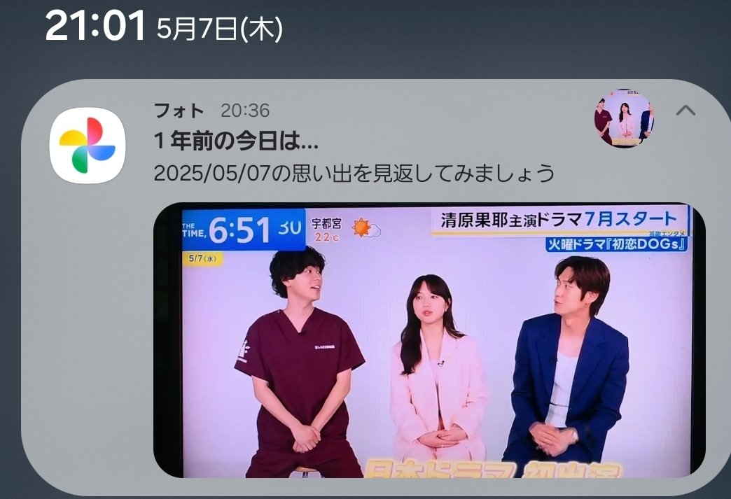 Googleフォトも1年前だよって教えてくれたよ #初恋DOGs #ナイヌ