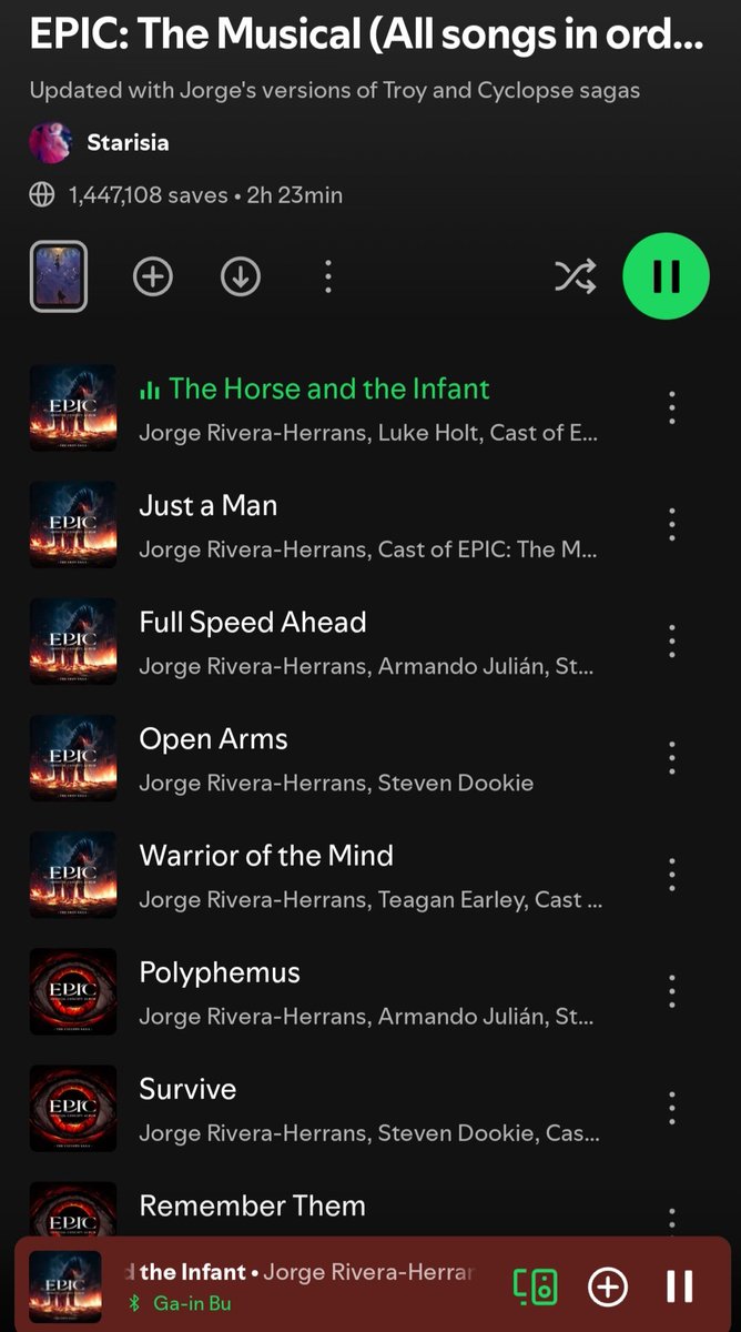 Mrsnowmanman's tweet photo. Listening to epic the musical 
Ask me my opinion after https://t.co/mVt4XvYcFR