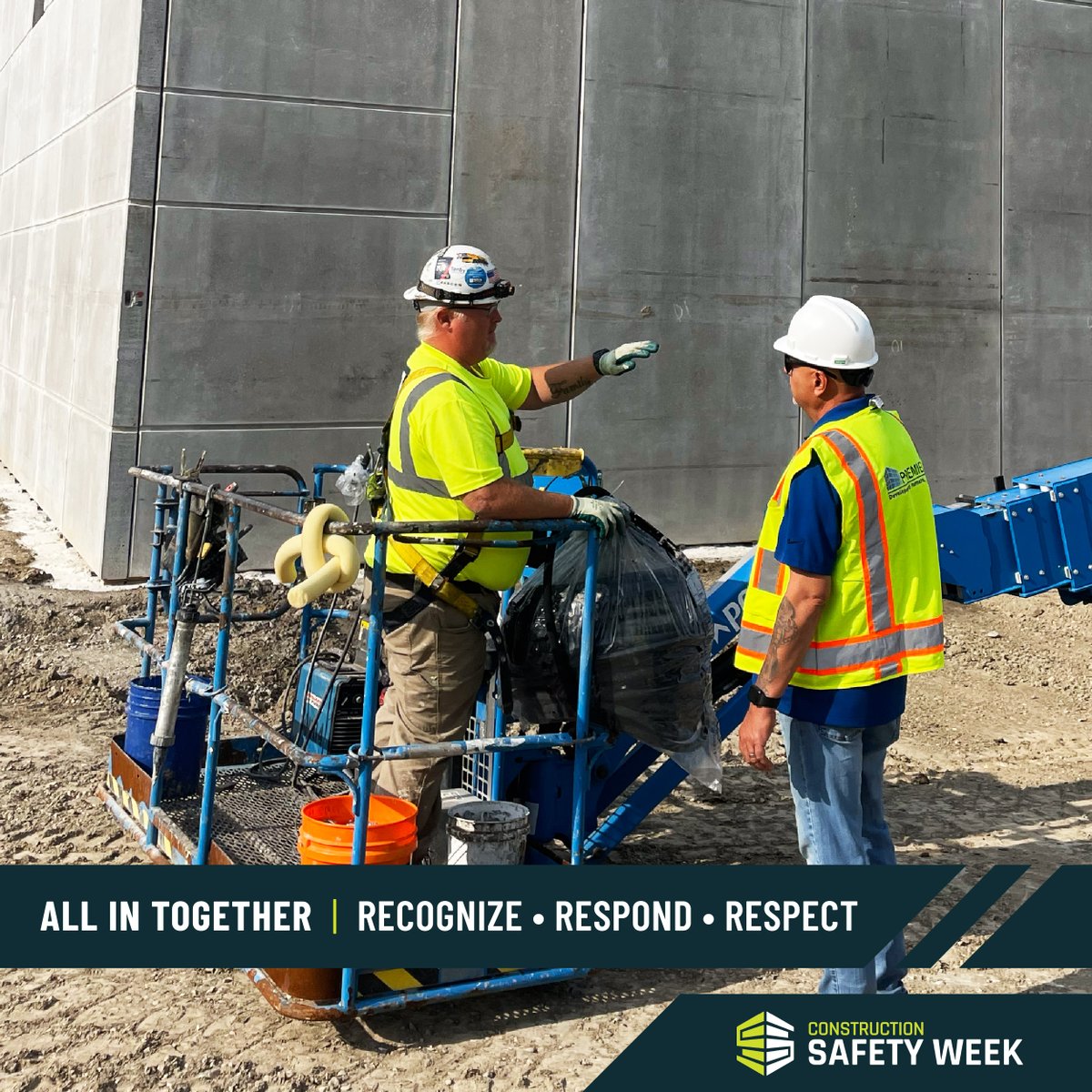 Premier_Develop's tweet photo. Recognize. Respond. Respect. On #ConstuctionSafetyWeek we take a moment to reflect on these pillars of jobsite safety. We are all in together on safety, and our team lives out the values of the Premier Life Promise every day. https://t.co/pgfu6nSR8V