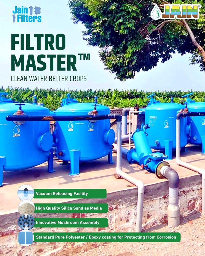Clean water. Consistent performance. 💯 

The Jain Filtro Master ensures efficient filtration to protect your irrigation system from clogging and downtime ☑️

Built for durability and smooth operation, it delivers reliable performance for smarter and more productive farming 🌱