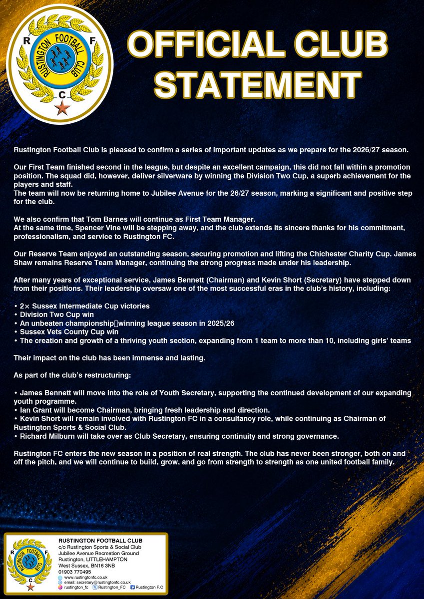 Rustington F.C tweet media