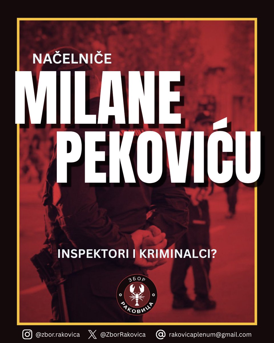 ZborRakovica's tweet photo. Načelniče Milane Pekoviću,
8 dana nakon otmice u Resniku, a ništa niste uradili.

Narod hvata Vaše inspektore kako piju kafu sa kriminalcima.

Ostavljate jedinu opciju narodu da se sam štiti.

Poduzmite nešto! Kriminalci su na slobodi!

#NisiSam https://t.co/PWGwTuJMar