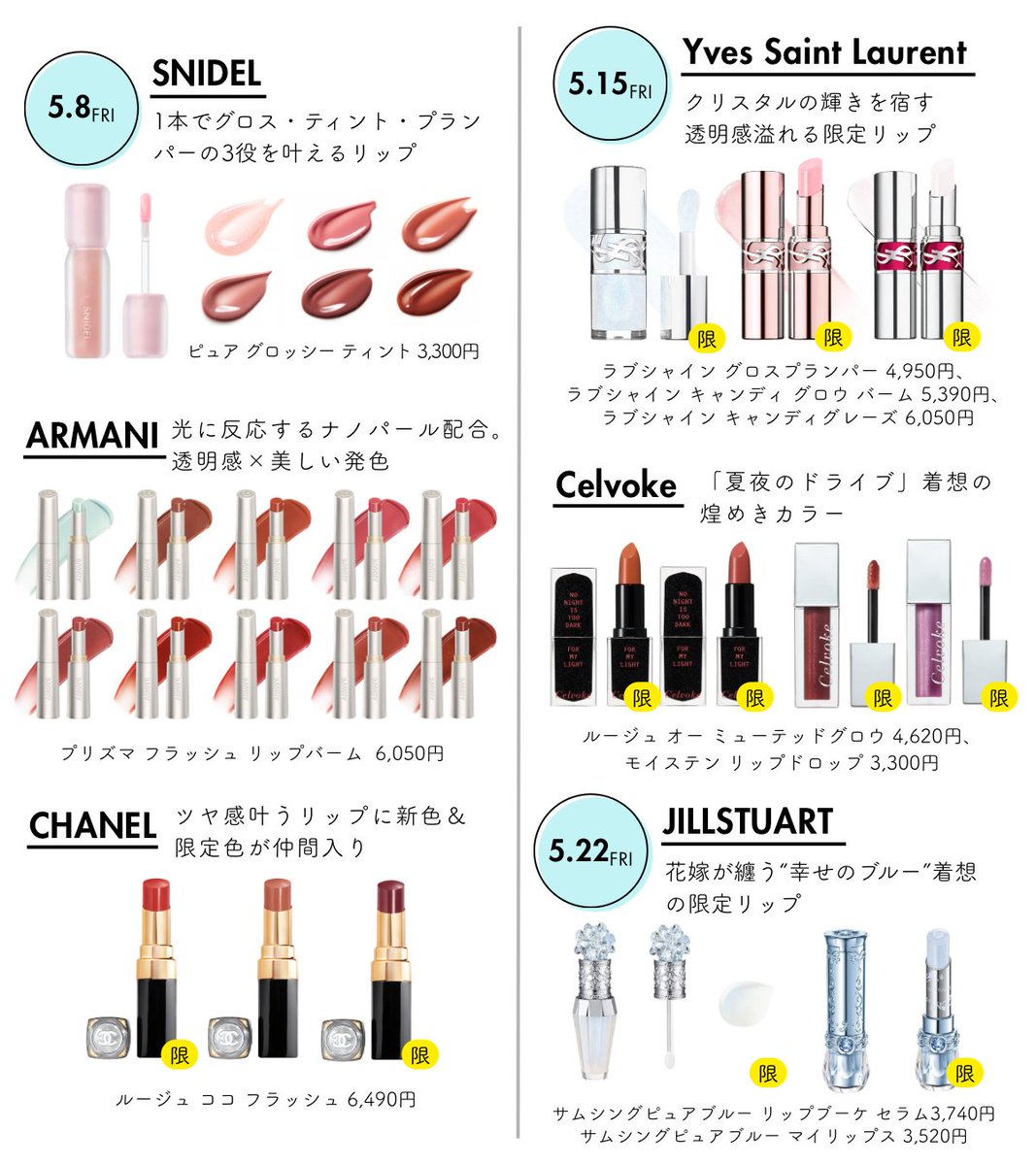 母の日のプレゼントにも♡ 5月発売のデパコスリップまとめ