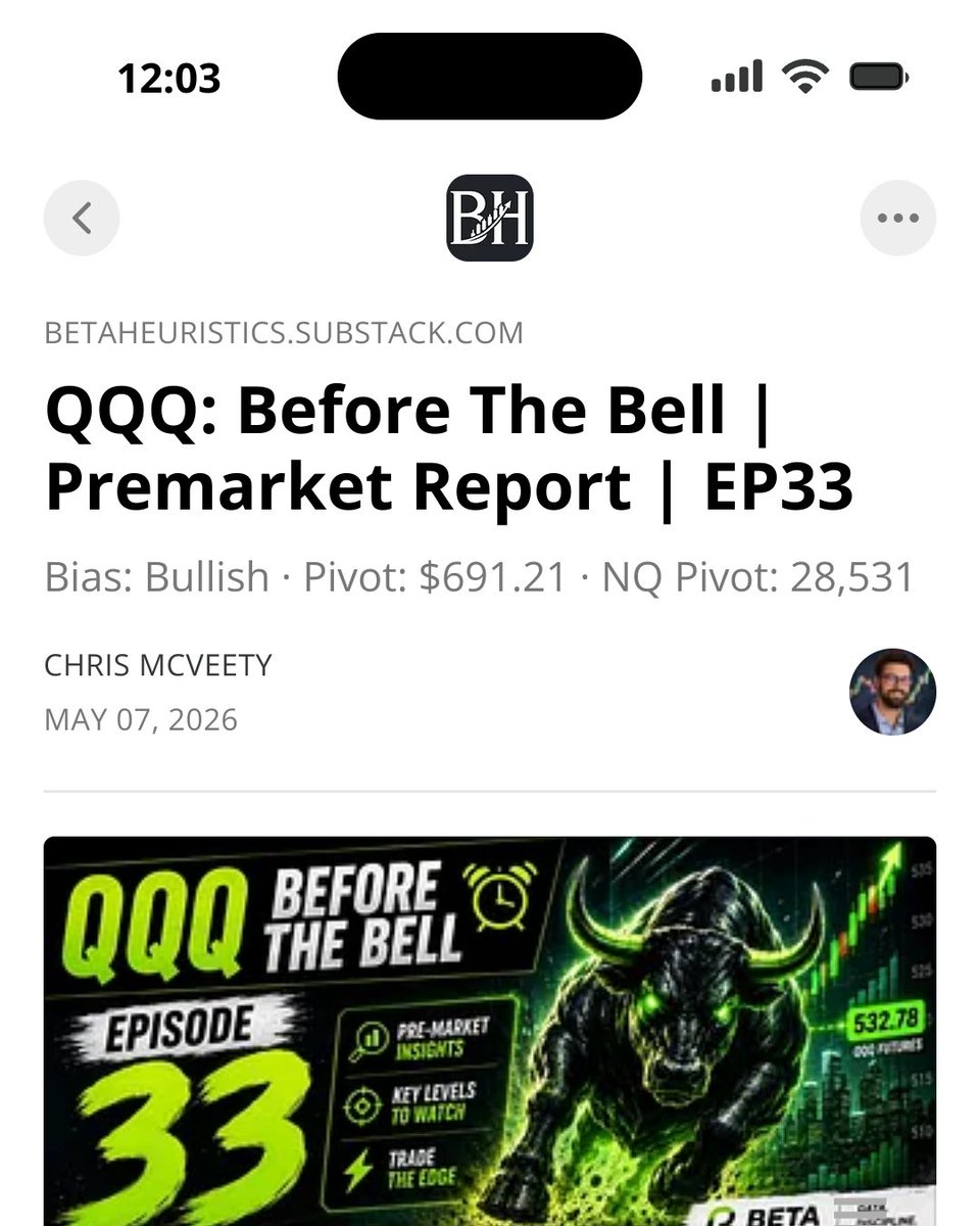 BetaHeuristics's tweet photo. EP25 called $686-690 on QQQ when price was $663.
Wednesday closed $695.58.
Target hit in 9 days.
Thursday pivot $691.21. $700 is the level.
QQQ Before the Bell EP33 live on Substack. Free. #qqq 

https://t.co/frucnhhtTD https://t.co/139psP6rR5