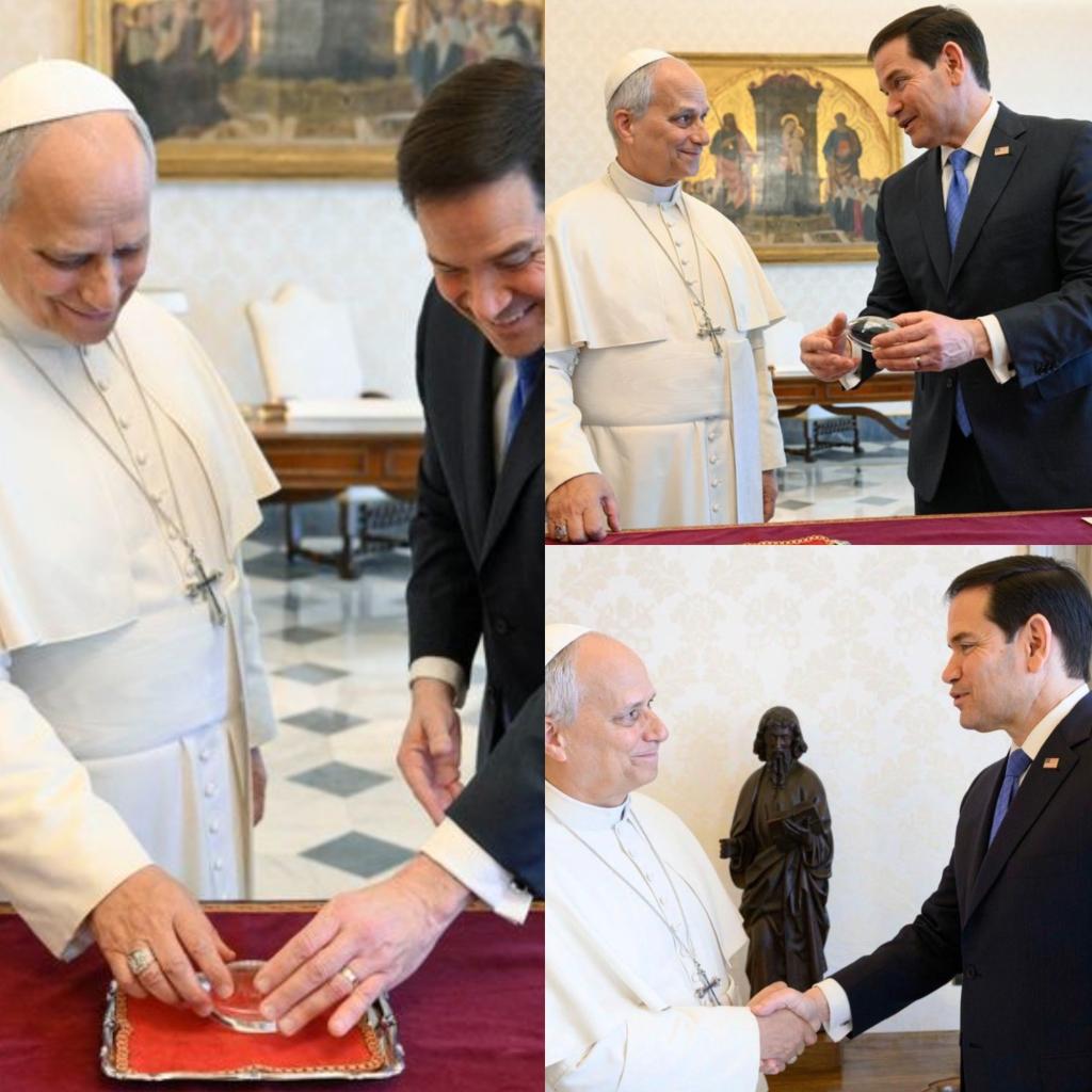 🇻🇦 🇺🇸 

Images have emerged of the cordial meeting between Pope Leo XIV and US Secretary of State Marco Rubio at the Vatican