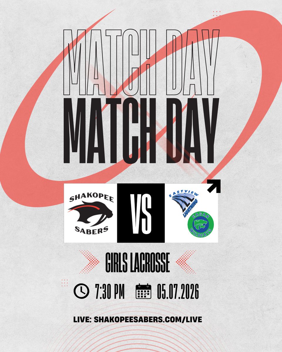 SabersLive's tweet photo. Tonight at 7:30 PM 🥍 @ShakopeeGLax vs Eastview/Eagan. Watch it live: https://t.co/NV3DBhxldZ

#ShakopeeSabers #MNHighSchool #GirlsLacrosse https://t.co/HV1XMYe19L