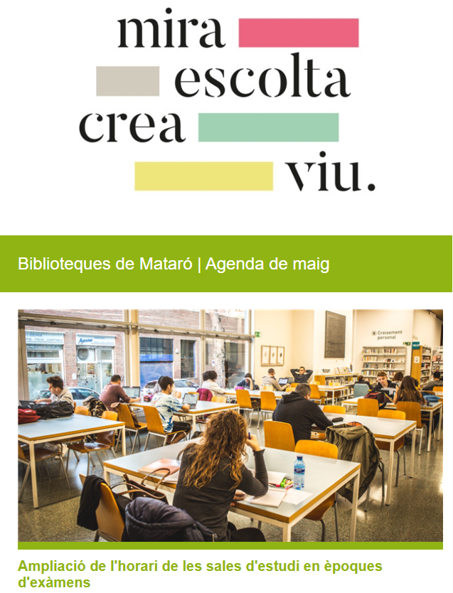 bibliosmataro's tweet photo. Un mes de maig🌻ple d'activitats a les #bibliosmataró!
➡️https://t.co/PmHZRNiZE0
#lapompeu #antonicomas #lapopular #quèfemalesbiblios #setmananatura #maigintercultural #MesComerçJust #17M #LGTBIfobia @CulturaMataro @BibliosMaresme @bibliotequesXBM @bibliotequescat @matarocat https://t.co/kAUNQwcBvn