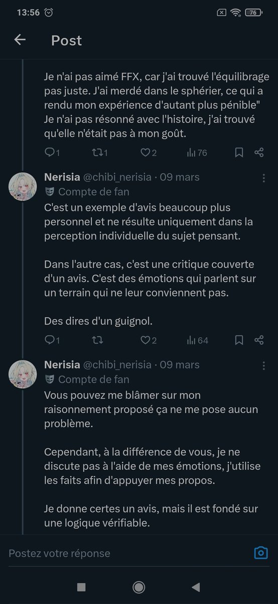 Différence entre l'avis d'une critique
