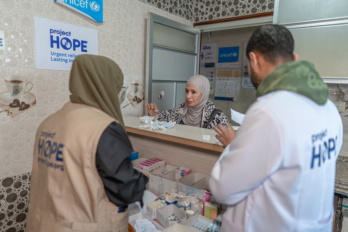 rtorbay's tweet photo. Given the lack of health care access across #Gaza, some @projecthopeorg health clinics are operating at 700% capacity. Families are walking long distances to reach us in need of medicine. Our teams are prescribing individual pills/tablets to cover as many patients as possible. https://t.co/K5gAq6Kq7b