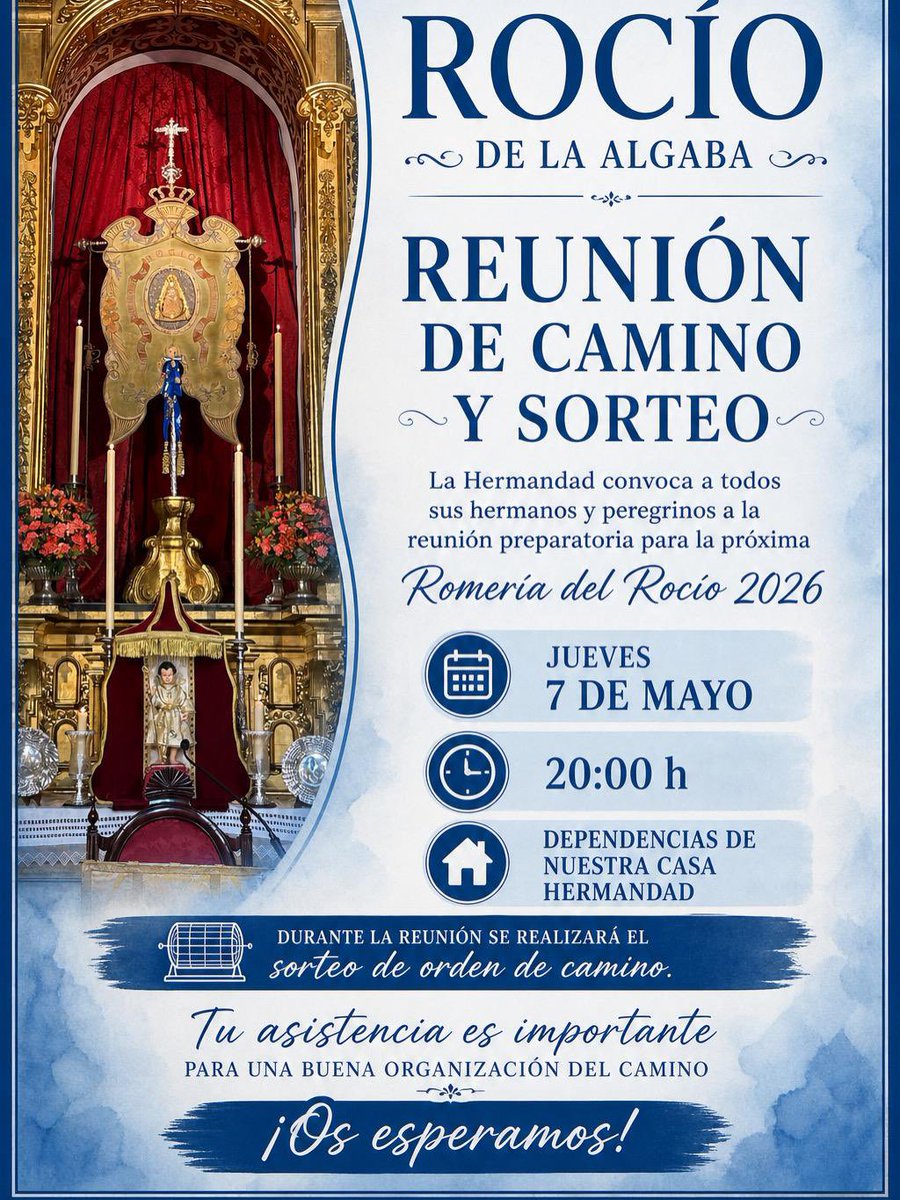 cofrade_algaba's tweet photo. Información de @Hdadrocioalgaba https://t.co/9bxaLg3XVy