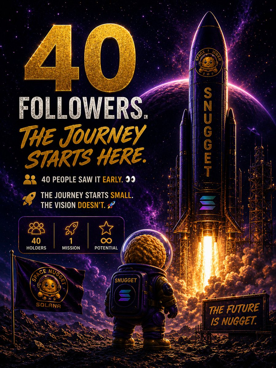 SpaceNuggetSOL's tweet photo. 40 followers already. 👀

Still early.
Still quiet.
Still building. 🚀

The people here now will remember this phase.

#SpaceNugget #Solana #NFT https://t.co/PfD5sBhqqz