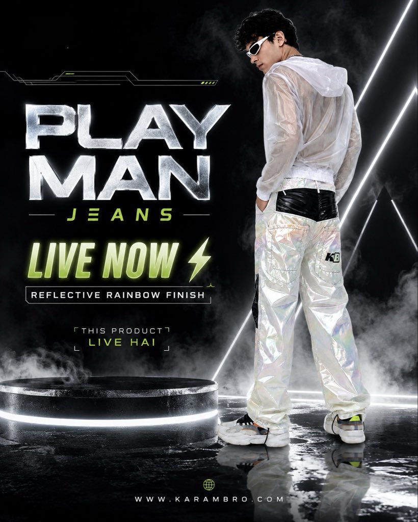 karambro1's tweet photo. ⚡ FUTURE OF STREETWEAR
PLAY MAN JEANS LIVE NOW
Reflective Rainbow Finish ✨
Premium Techwear & Fashion
🌍 Worldwide Shipping
Shop Now ↓
https://t.co/c61hO7Pnsj
#PlayManJeans #Karambro #Techwear #Streetwear #ReflectivePants #CyberFashion #FashionDrop https://t.co/7saNNqiv1d