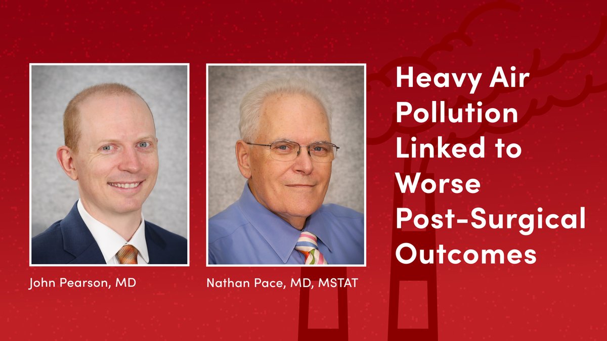 UofUAnesthesia's tweet image. New research from Drs. John Pearson &amp;amp; Nathan Pace at @UofUHealth found that high air pollution in the week before surgery increased post-surgical complication risk from 4.8% to 6.2% — across nearly 50,000 Wasatch Front patients. 😷 Read more: healthcare.utah.edu/newsroom/news/…