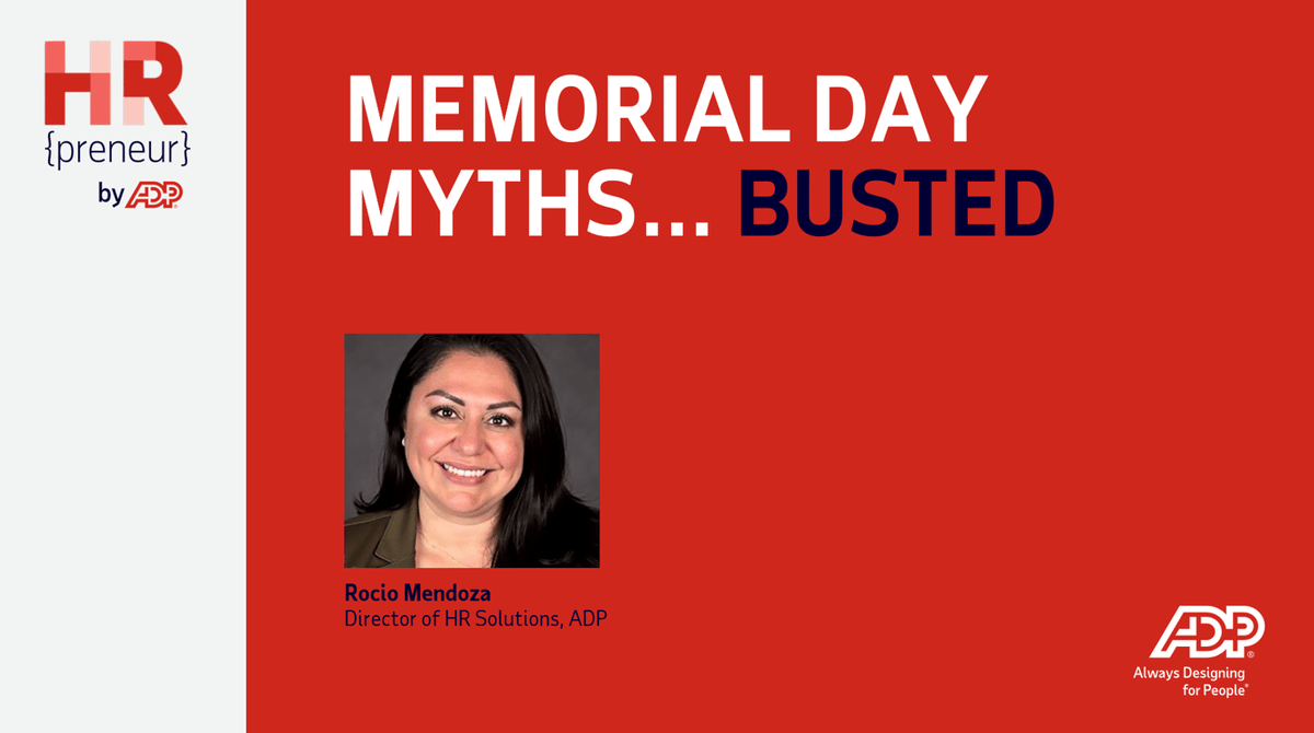 LauBarbie's tweet photo. Think you’ve got Memorial Day pay all figured out? You might be surprised. 👀 This HR{preneur} by ADP podcast episode breaks down common misconceptions—pay requirements, overtime, exempt vs. nonexempt, and more. #SmallBusiness #HRpreneur #ADPclient https://t.co/cdvMY2Ua2h https://t.co/POi9P6HdZV