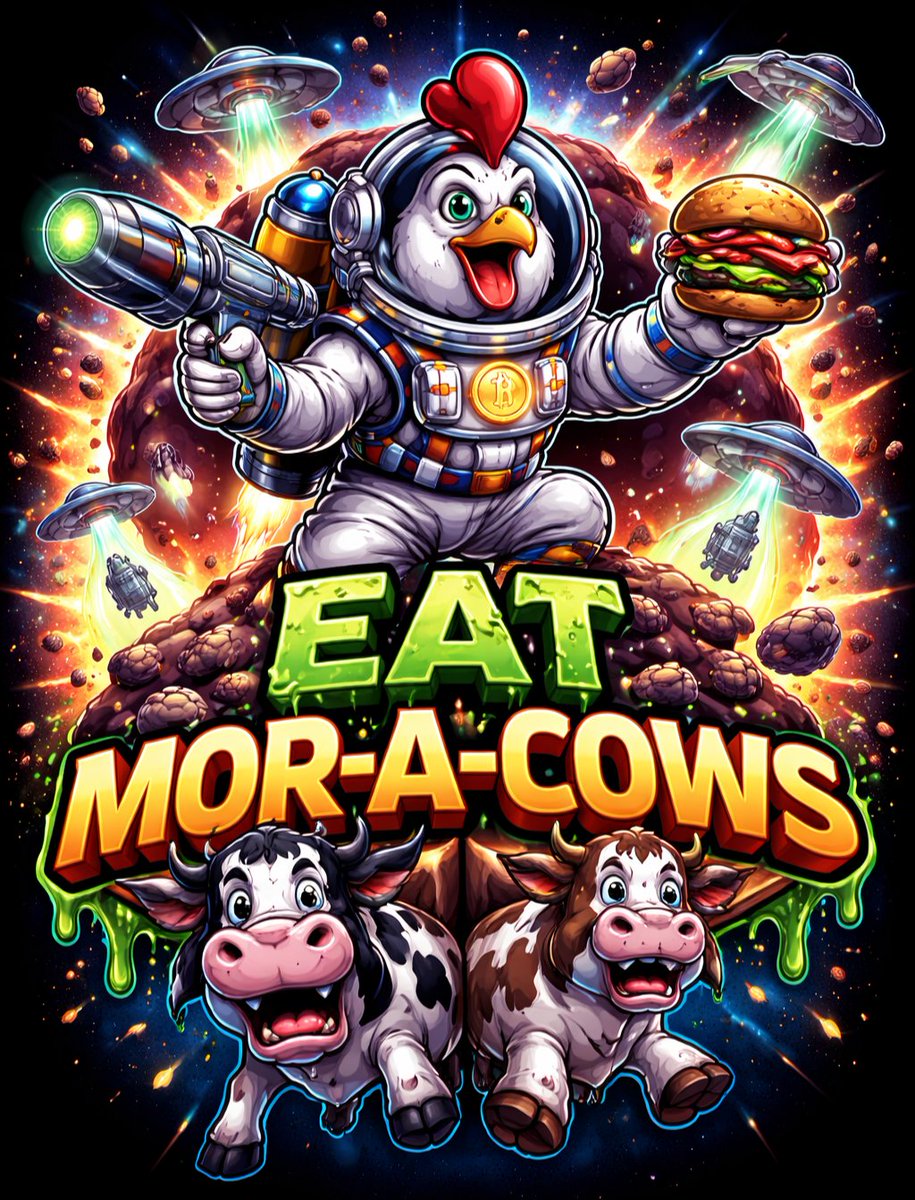EAT_MOR_A_COWS's tweet photo. @bnb_girl1 #EAT_MOR_A_COWS 
#Crypto #MemeCoin #BaseChain #Cronos #Solana #Ethereum #DeFi #Altcoin #Web3 #CryptoCommunity #MemecoinSeason #SpaceChicken #SPCHKN #puushdabutton https://t.co/BMAZmRvwzB