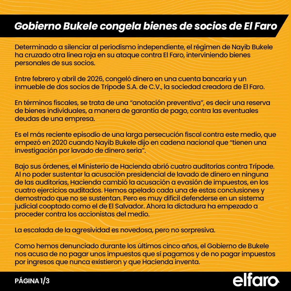El Faro tweet media