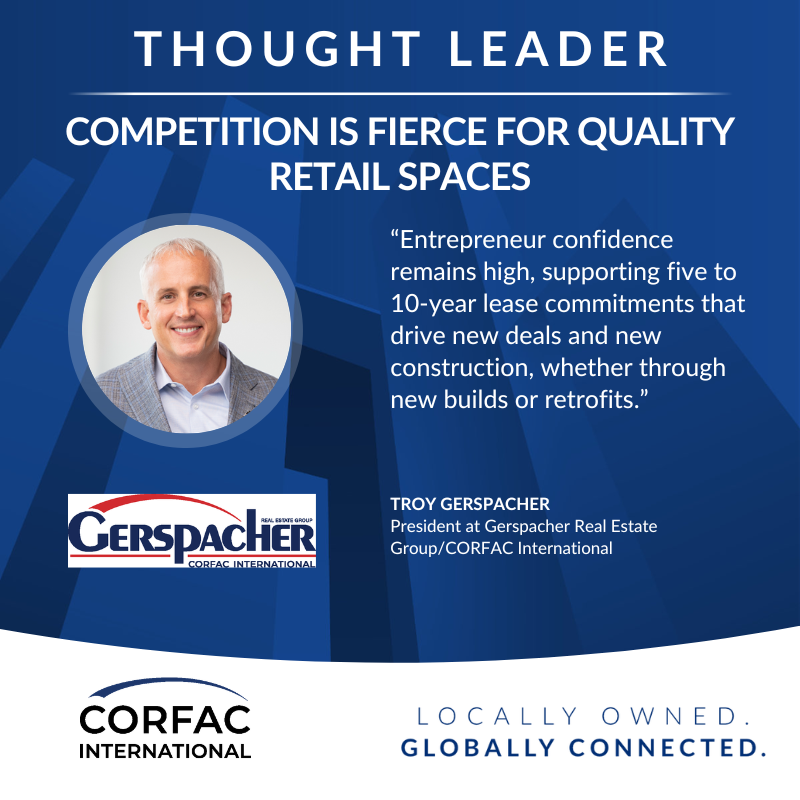 CORFACIntl's tweet photo. 📈 Confidence is driving CRE. Troy Gerspacher, President of Gerspacher Real Estate Group/CORFAC International, shares insight on how strong entrepreneur confidence is fueling long-term leases and new development in retail spaces.
➡️ https://t.co/NCUawRVdEh

@GerspacherREG https://t.co/fuA0T1JQ6a