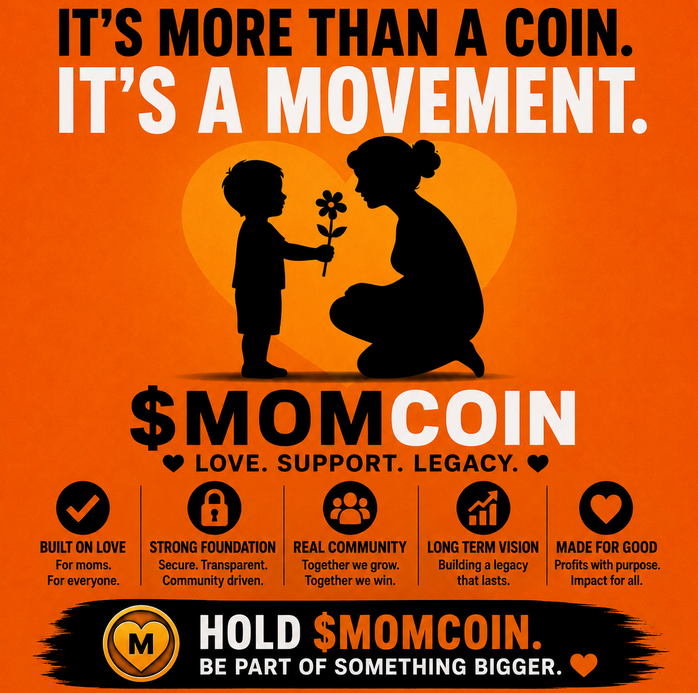 MomCoinonSol's tweet photo. Most meme coins come and go.

$MOMCOIN is different. 🧡 https://t.co/sMhSXq1dM9