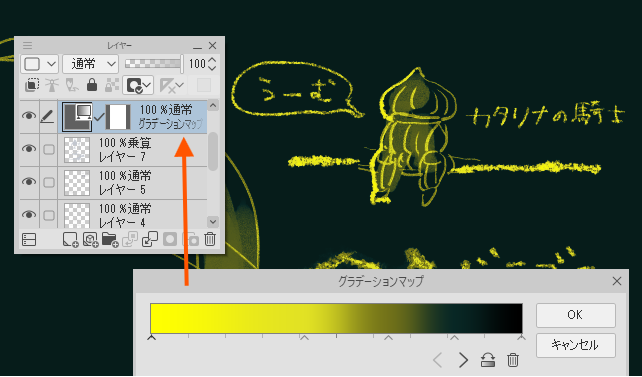 yomicrow's tweet photo. アナログっぽいペンで描いた上にグラデマップ重ねるだけでこの可愛さ https://t.co/MwK8oNJMyO