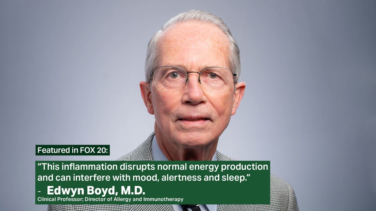 UAB_OTO's tweet photo. Why do spring allergies cause brain fog and fatigue?

Edwyn Boyd, M.D., breaks down how pollen and allergens affect sleep in a recent @wcovfox20 story. @UABHeersink

Read the full feature: https://t.co/8Mc0DpzbQ7 https://t.co/Vqstu4g5fp
