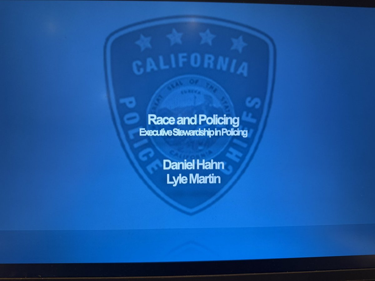 Chief_Hahn's tweet photo. Had the opportunity to facilitate two courses at @CAPoliceChiefs Executive Stewardship in Policing program in Carlsbad. Great to spend time facilitating Race &amp; Policing and Leadership in Extreme Conditions with LE leaders from throughout the state.  #TOGETHERwebuild #AWayForward https://t.co/lW8fUQAYVj