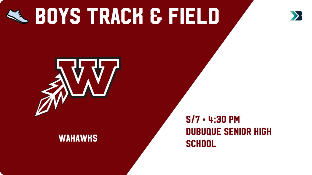 mmostek21's tweet photo. Boys Track &amp; Field (Varsity) Meet Day! - Check out the event preview for the Waterloo West Wahawks. It starts at 4:30 PM and is at Dubuque Senior High School Dalzell Field. https://t.co/QLIqPVFgJm https://t.co/gumMHayPgD