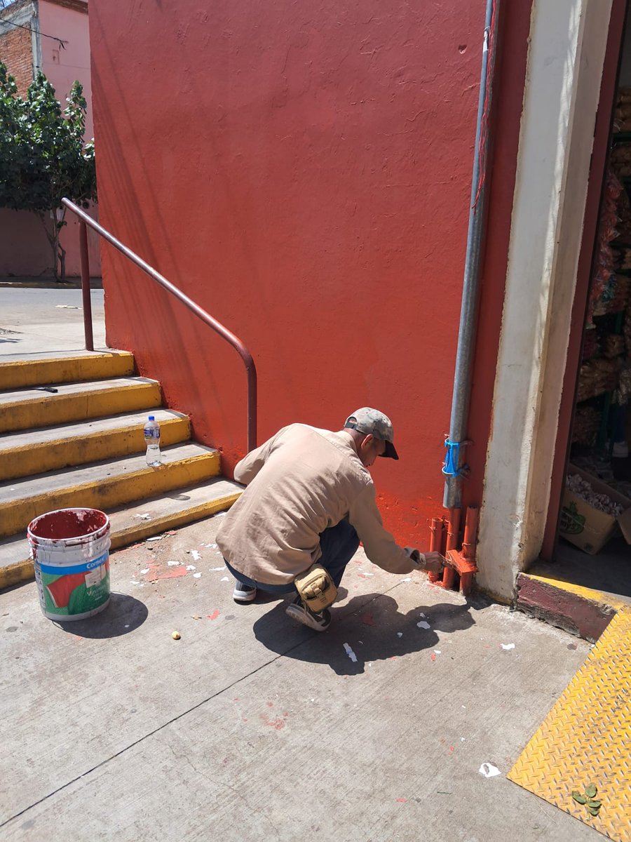 SDGYTOJ's tweet photo. Seguimos avanzando con la pintura en el exterior del Mercado de la Merced, renovando poco a poco su imagen.

Con la participación de la cuadrilla de Mercados Chicos y el respaldo de las y los locatarios, continuamos mejorando este espacio.

#VecinasYVecinos https://t.co/wdxj6J5qWG