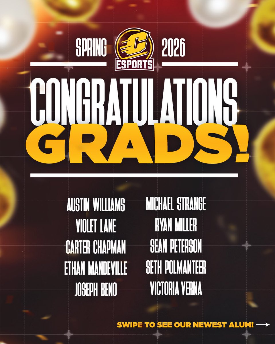 cmichesports's tweet photo. Congratulations to our graduating seniors and Fire Up forever! 🎓🔥 https://t.co/a8zcW0DIxM