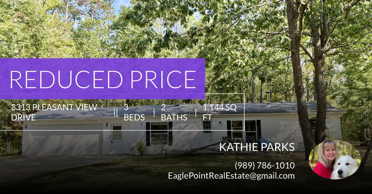 LewistonRealtor's tweet photo. Listed by Eagle Point Real Estate Lewiston MI 989-786-1010

📍 Price Adjustment 📍 This property at 3313 Pleasant View Drive in Lewiston just had a recent price adjustment, so, contact one of us to set up a showing! Reach out here ... https://t.co/u6iczWsMhv https://t.co/KePqMoPt3s