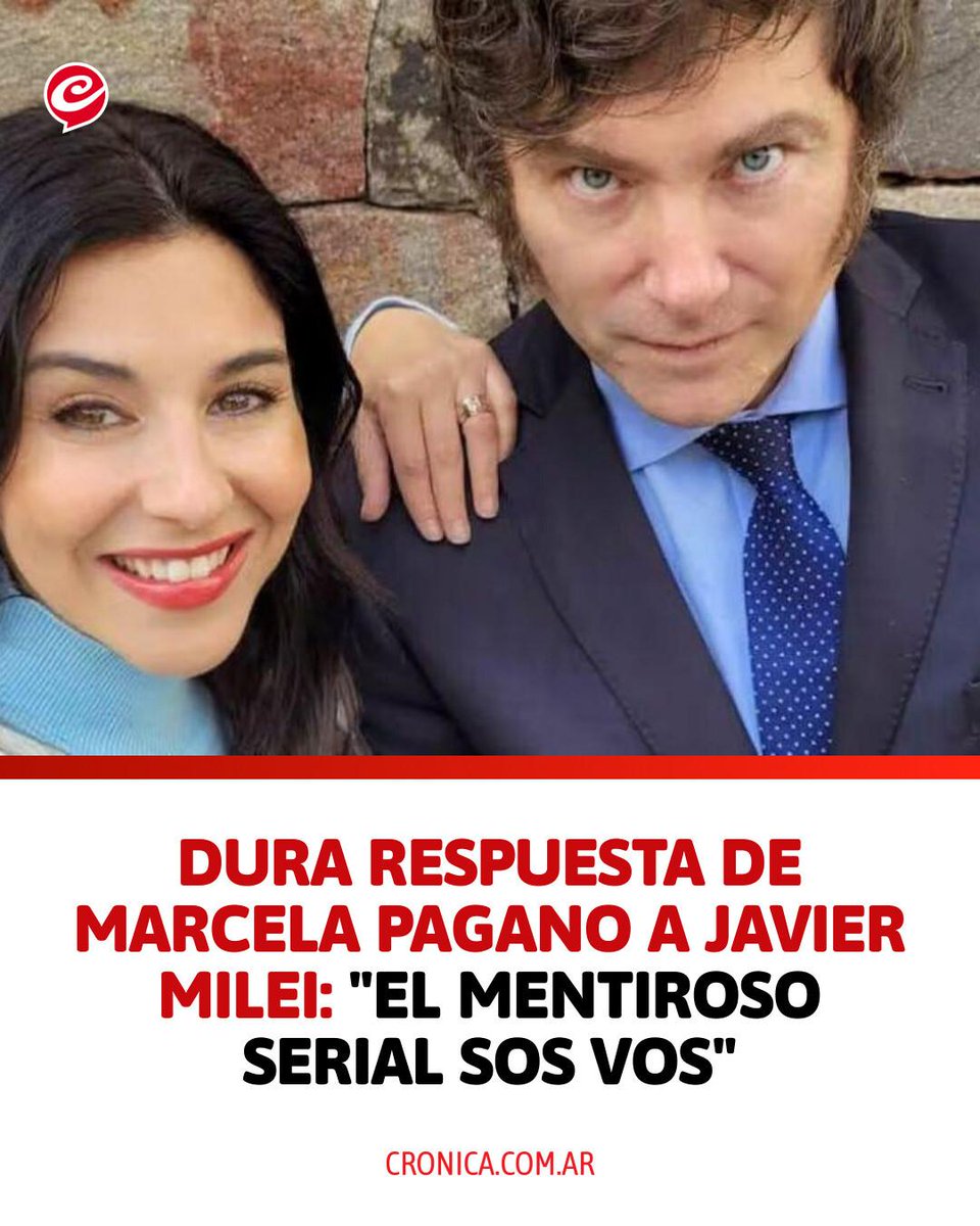 🔴 La diputada nacional Marcela Pagano salió al cruce del presidente Milei y lo calificó de "cobarde" luego de que el jefe de Estado la acusara de "gran mentirosa" por sus denuncias contra el jefe de Gabinete, Manuel Adorni.

🗞️Leé la nota completa en cronica.com.ar