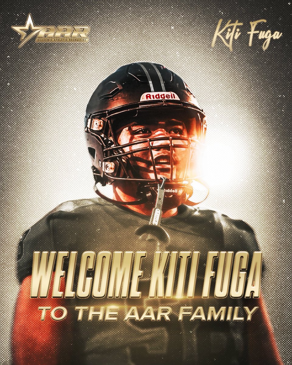 AarManagement's tweet photo. Everyone, let’s welcome Class of 2028 OL Kiti Fuga to the AAR family. Kiti stands 6’3” &amp; weighs 280lb. He is one of the top OL prospects in the state of California in the Class of 2028. He currently holds an offer from Oregon State &amp; projects as a center/ guard at the next level! https://t.co/ZYcqwhc0zM