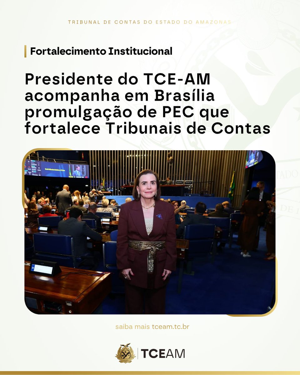 Tceamazonas's tweet photo. A nova redação da Constituição passa a vedar, de forma expressa, a extinção dos Tribunais de Contas, além de consolidar o papel dessas Cortes como peças centrais na estrutura de controle, transparência e fiscalização da administração pública.

Leia mais: https://t.co/8CeUTWFcaH https://t.co/yfuwtSkIR1
