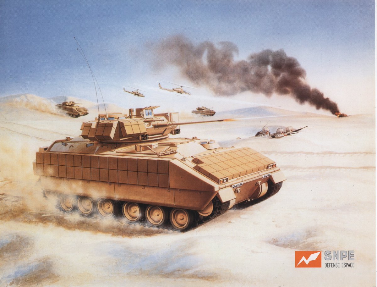 Badlaz0rcat's tweet photo. I got some advert brochures in today since they were a reasonable price and quite neat! 

This set is of some conceptual drawings of the French company SNPE's reactive armor offerings. https://t.co/1doBMH70l4
