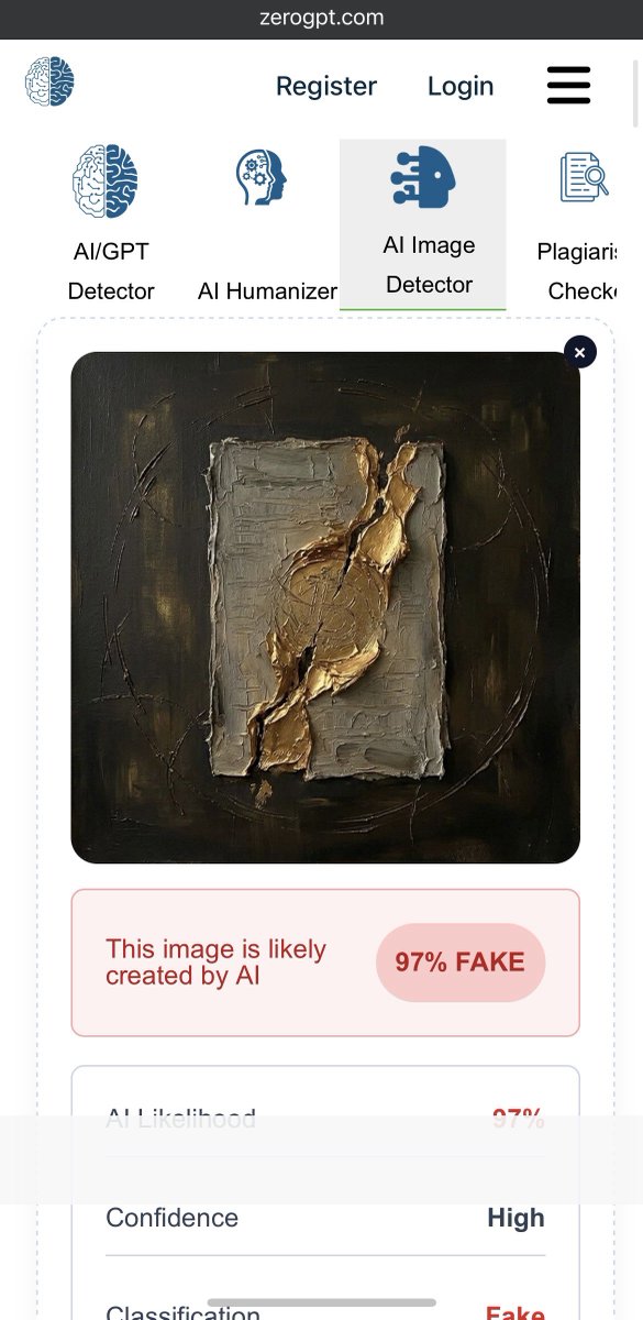 0x_Alex_888's tweet photo. @tessonchain Tess are you on the team or what because each nft is an ai made art , also you might think maybe its with the website which is checking it so i added another real art example ( fire art). You can check it yourself each art is ai made . https://t.co/enRktxcSij