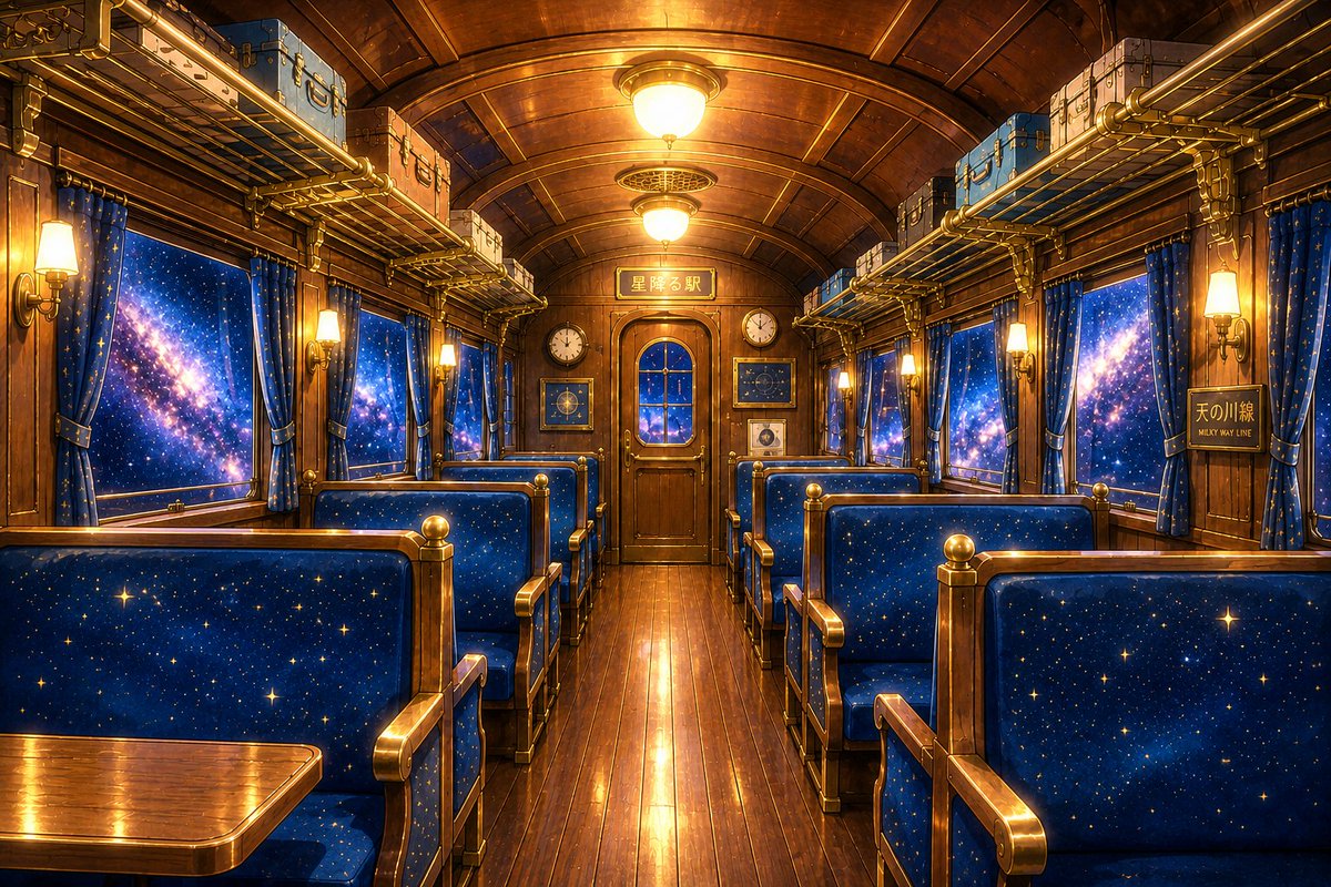 Retro Galaxy Train Interior