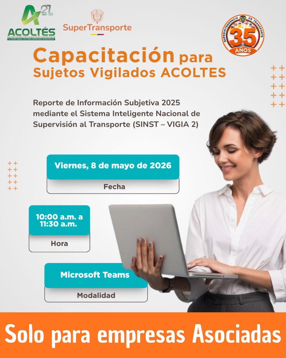 Acoltes's tweet photo. Asocia tu empresa y accede a beneficios exclusivos, fortalecimiento empresarial, convenios, capacitaciones y representación gremial a nivel nacional.

Síguenos: @acoltes_oficial

#ACOLTÉS #TransporteEspecial #EmpresasAsociadas #GremioTransportador #SuperTransporte https://t.co/WcRRl8rwwu