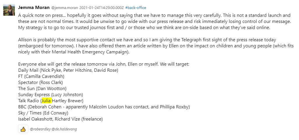 PozzyWozzy's tweet photo. @dense_evi @TeamYouTube @EdConwaySky Not a shock -
Sky/Times Ed Conway was named as a go-to trusted journalist by Jemma Moran the admin of disinformation peddling Hart group
Jemma - who works in Esther McVey's parliamentary office.
#HARTLeaks https://t.co/vO5S32xe0f