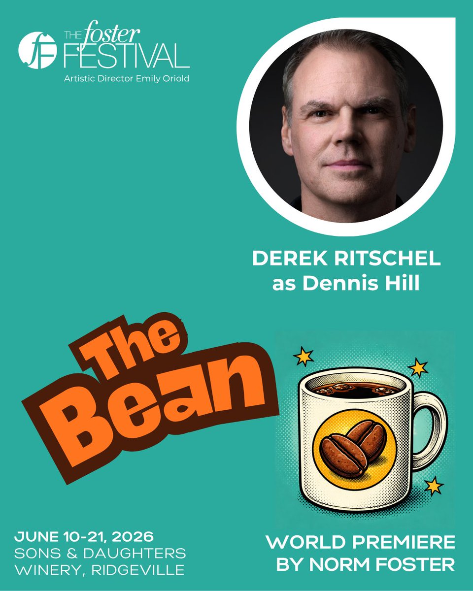 FosterFestival's tweet photo. Kirsten Alter &amp; Derek Ritschel star in the world premiere of The Bean by Norm Foster, directed by Jamie Williams, June 10-21. Two performances are already sold out with limited availability for the remainder of the run! Book your tickets today at https://t.co/BvVyNi0ayL https://t.co/quO6y85Kfm