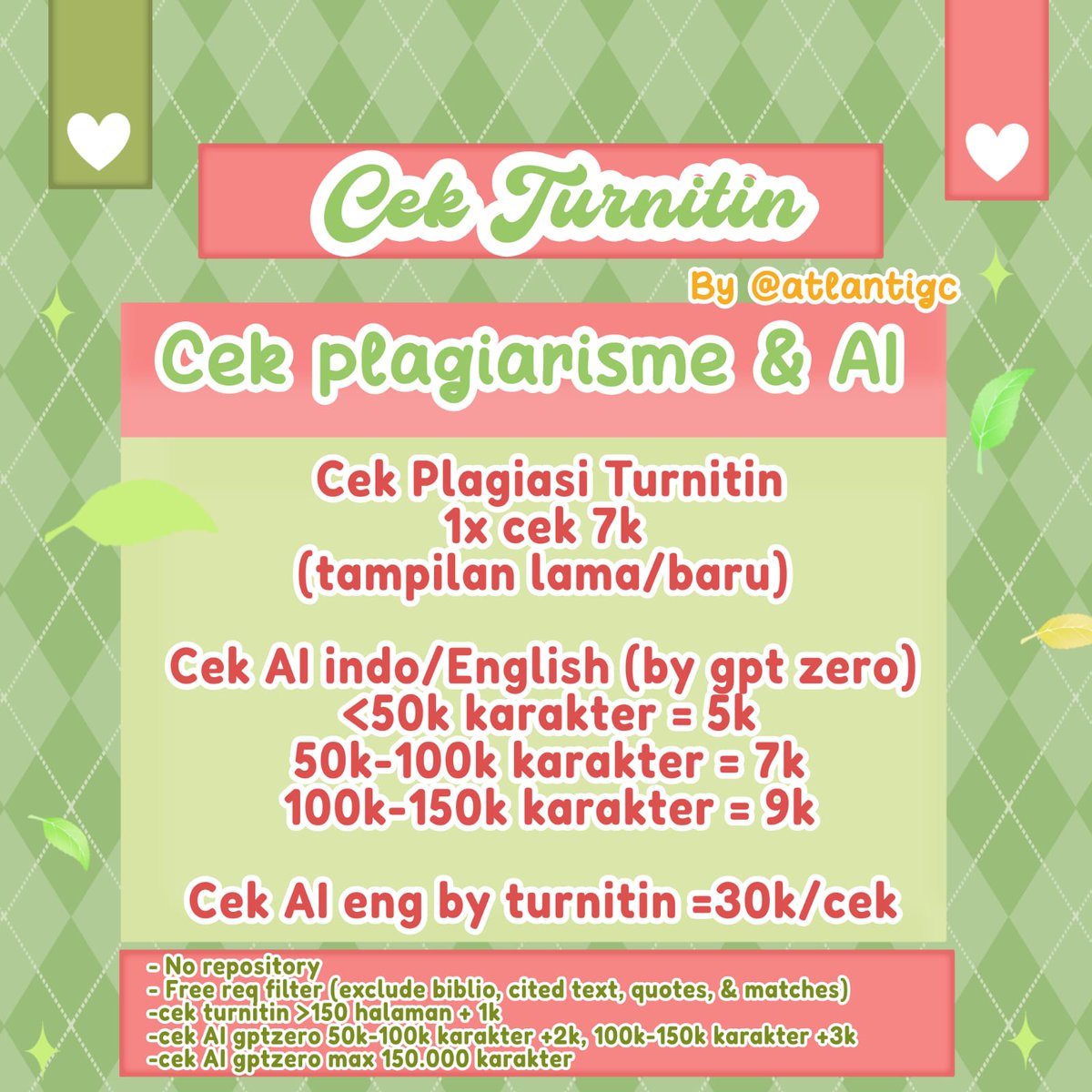 Piw | Jasa cek turnitin tweet media