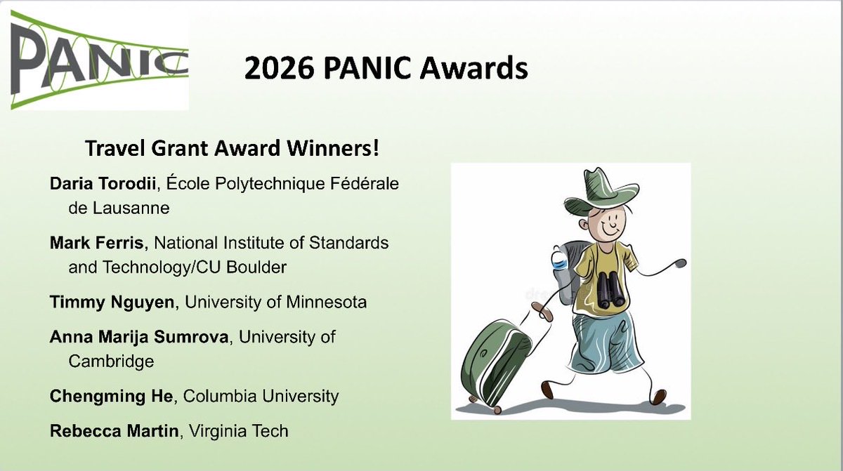 panicnmr's tweet photo. CONGRATULATIONS to our 2026 @panicnmr Student Travel Grant and MRC Poster Award winners!

#PANICNMR2026
#NMRchat
https://t.co/DzvRY3TAh5 https://t.co/k12cJvC0bG