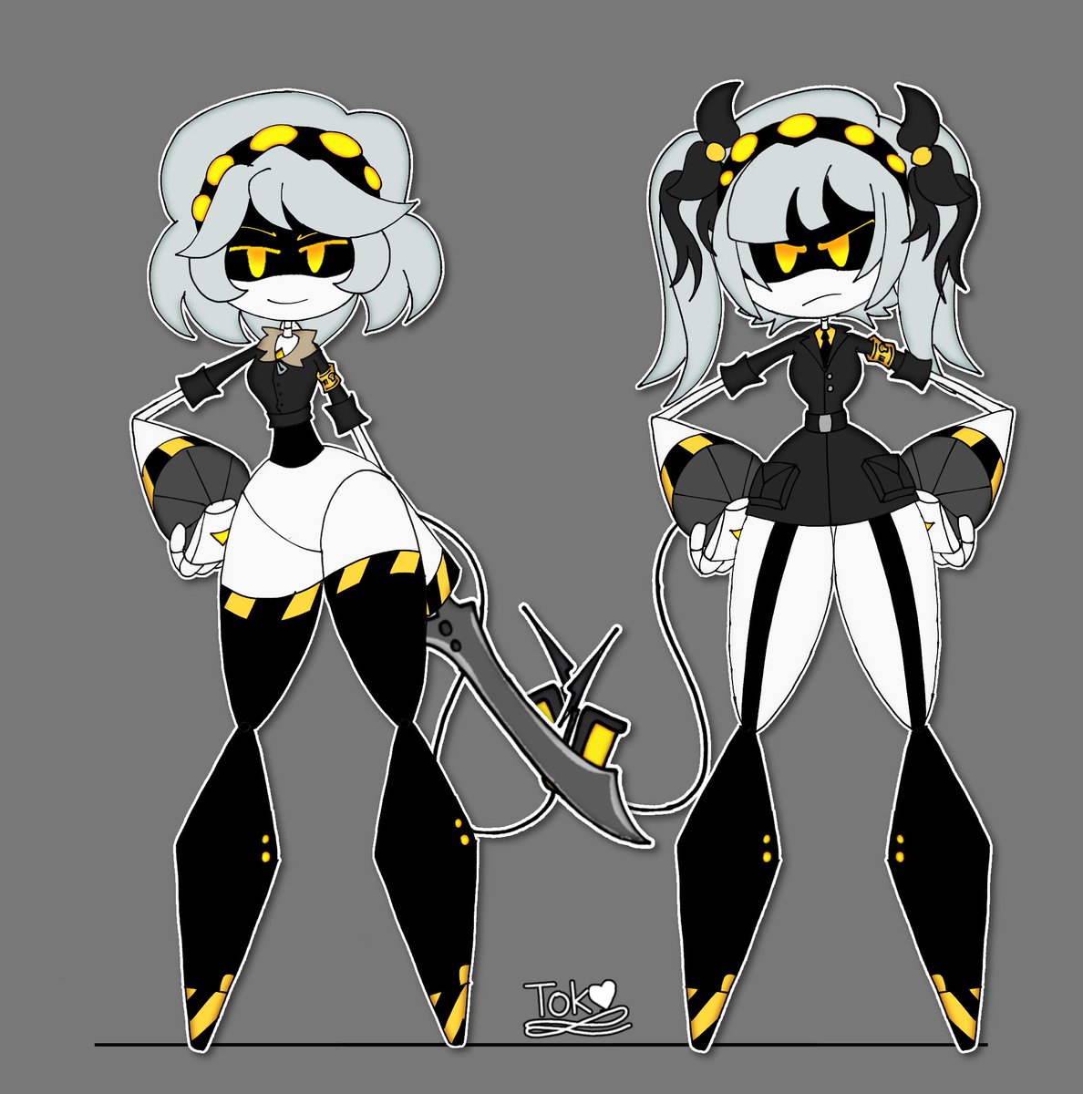 real_tokoclock's tweet photo. Thank you for 100 followers!!!

Here are some drawings especially for you, and a question: which one is your favorite? And who do you think will be the right one for Seb? 

V or J? 👀

#murderdrones #sebvee #oc #SerialDesignationJ #SebElliott #DeathDealer #SerialDesignationV https://t.co/wGSHZ8ULUv