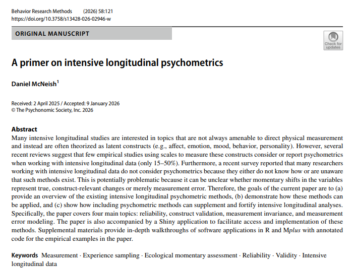 dp_moriarity's tweet photo. Awesome new primer on psychometrics for high frequency data by @dmcneish18. Includes a fun Shiny app!

https://t.co/onCCajV5fr https://t.co/zvGg3HJrVR