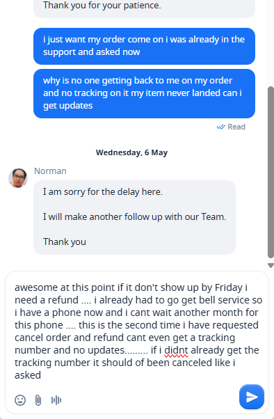 ZNsolo101's tweet photo. @NetTalkDuo @NetTalk @ntconnect_ why cant we see orders or cancel this is such bad business maybe time for a new service one that can at least get back to me without me yelling in support chats for a fucking month... cant wait to review this on my channel https://t.co/lj6g7SjFpM