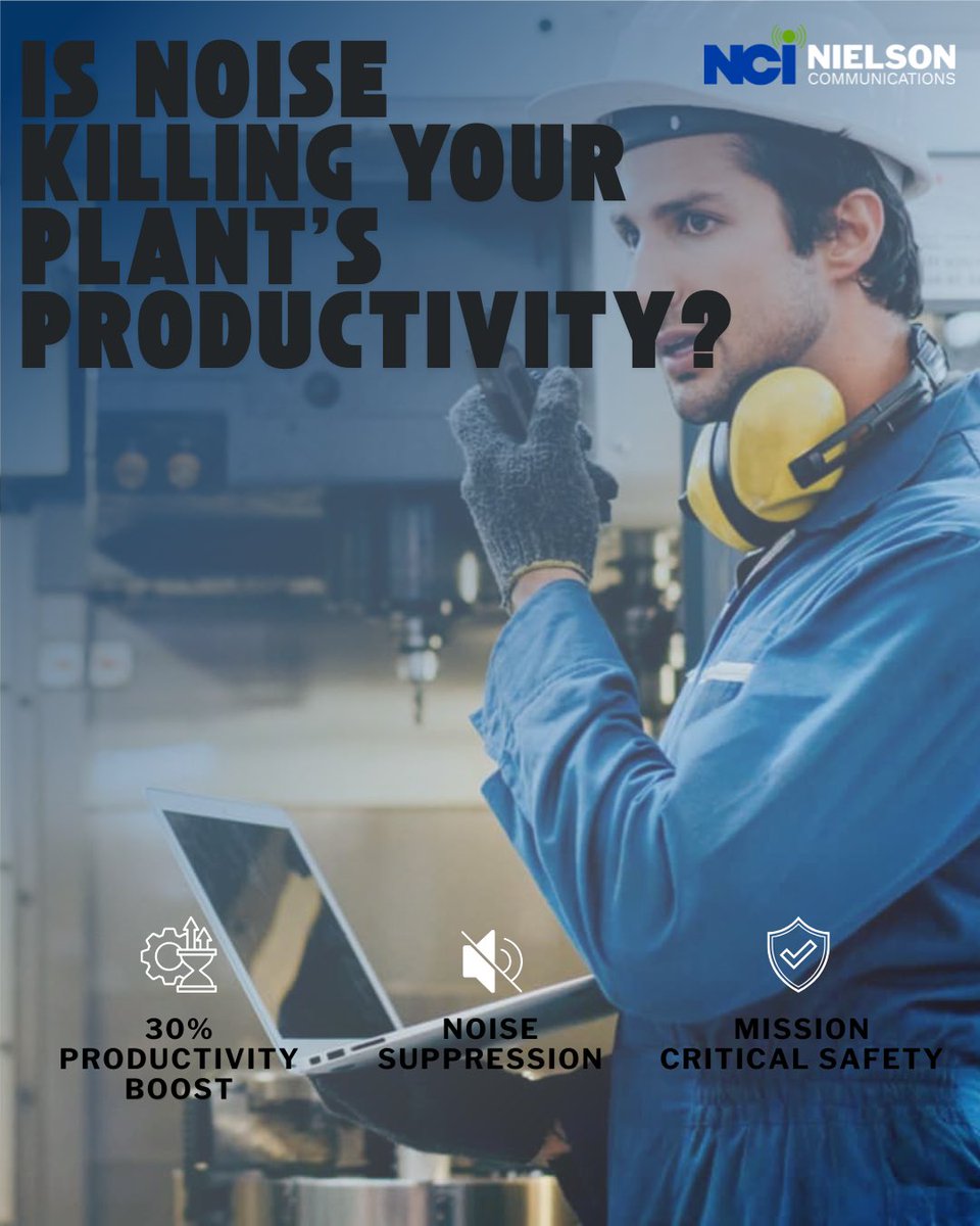 NielsonComm's tweet photo. Ready to silence the noise and scale your operations? 
Learn how to boost your manufacturing plant productivity and keep your team safe.
Read the full breakdown and download our Industrial Safety Checklist in our latest blog! 🔗 https://t.co/TlI3C17Pyg https://t.co/w4H6cUYAYm
