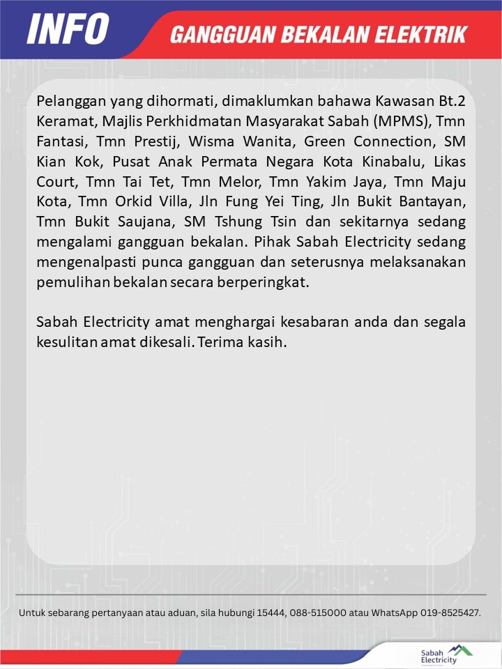 Sabah Electricity Careline tweet media